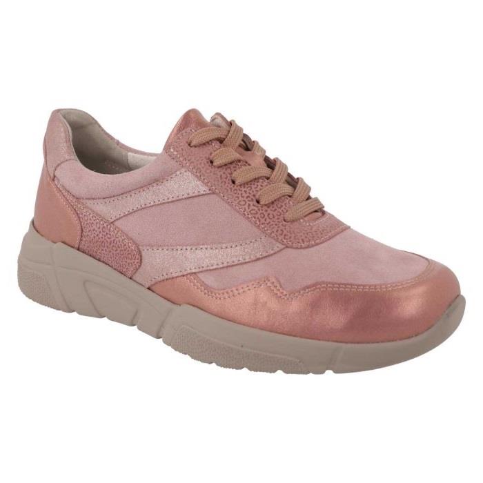 Women's Wide Fit DB Watercress Trainers in Navy Leather / Suede - Image 1