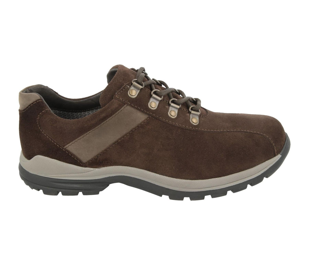 Womens Wide Fit DB Utah Waterproof Hiking Shoes in Brown suede - Image 2