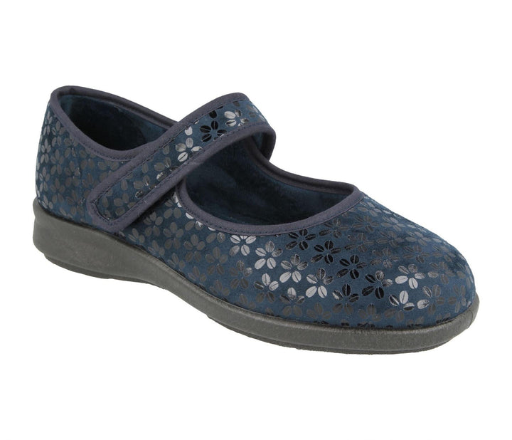 Womens Wide Fit DB Vermont Shoes in Black Stretch - Image 1