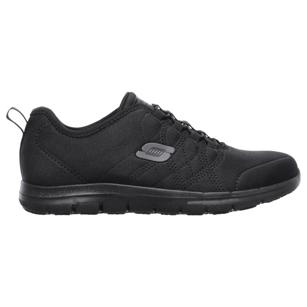 Women's Wide Fit Skechers 77211EC Ghenter Srelt Occupational Trainers in Black - Image 2