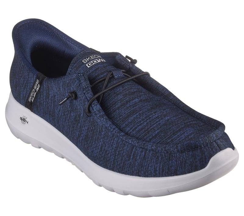 Men's Wide Fit Skechers 216283 Slip-ins Go Walk Max Free Hands Trainers in Navy - Image 3