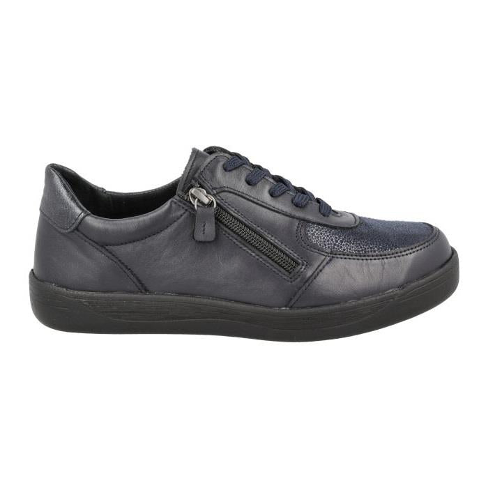 Women's Wide Fit DB Bridgetown Shoes in Black Lea / Stretch - Image 1