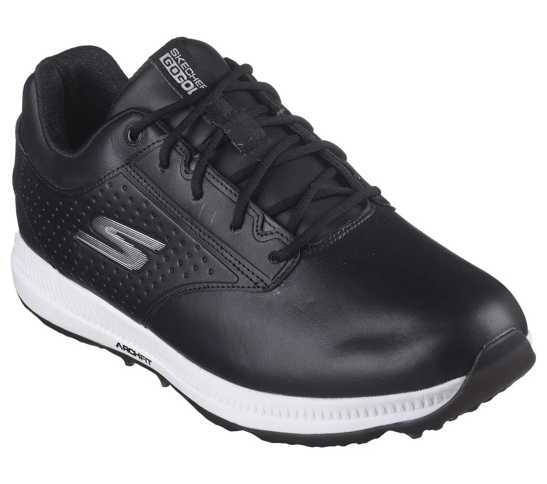 Men's Wide Fit Skechers 214043 Go Golf Elite 5 Legend Golf Waterproof Trainers in Black/White - Image 3