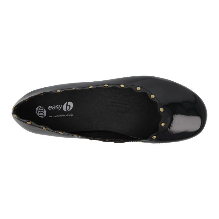 Women's Wide Fit DB Campbell Shoes in Black Patent - Image 5
