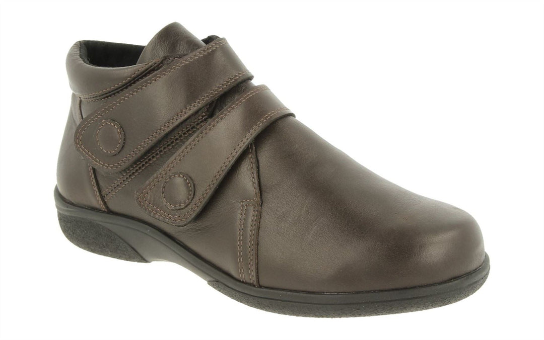 Womens Wide Fit DB Woodpecker Boots in Black Leather - Image 9