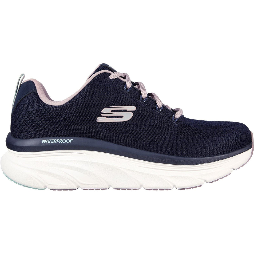 Women's Wide Fit Skechers 149810 D'Lux Walker Get Oasis Trainers - Navy/Lavender in Navy/Lavender - Image 2