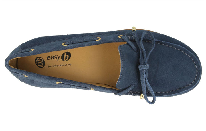 Womens Wide Fit DB Bow Shoes in Black Leather - Image 1