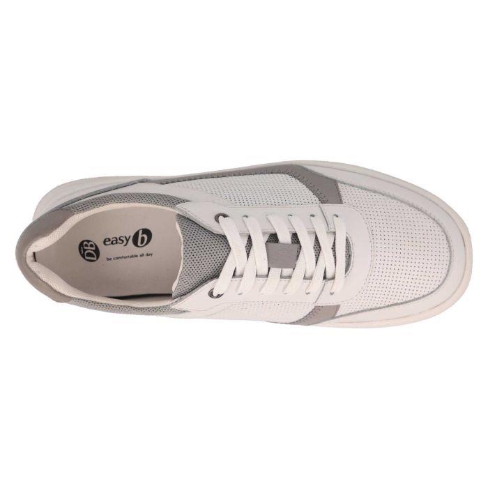 Men's Wide Fit DB Arlo Shoes in Navy / Light Tan Leather - Image 1