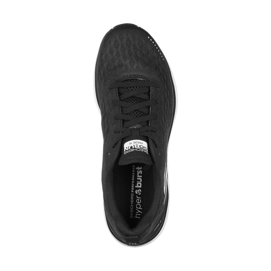 Men's Wide Fit Skechers 246005 Go Run Ride 9 Trainers in Black/White - Image 5