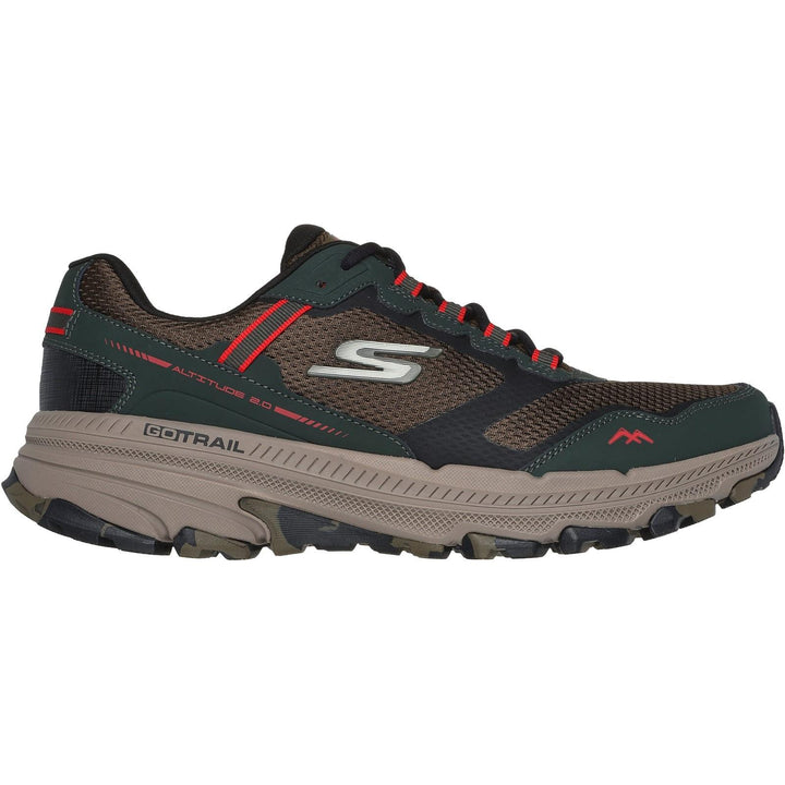Men's Wide Fit Skechers 220754 Go Run Trail Altitude 2.0 Trainers in Olive/Black - Image 1