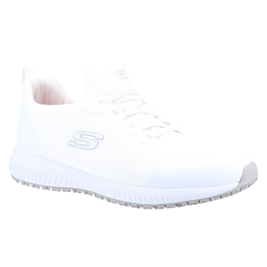 Men's Wide Fit Skechers 200051EC Squad Sr Myton Trainers - White in White - Image 4