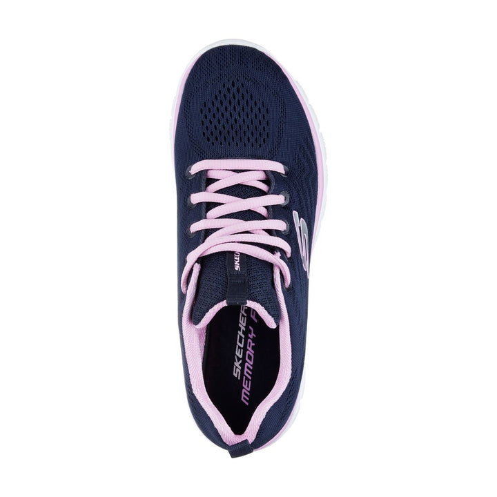 Women's Wide Fit Skechers 12615  Graceful Get Connected Sports Trainers - Navy/Pink in Navy/Pink - Image 1