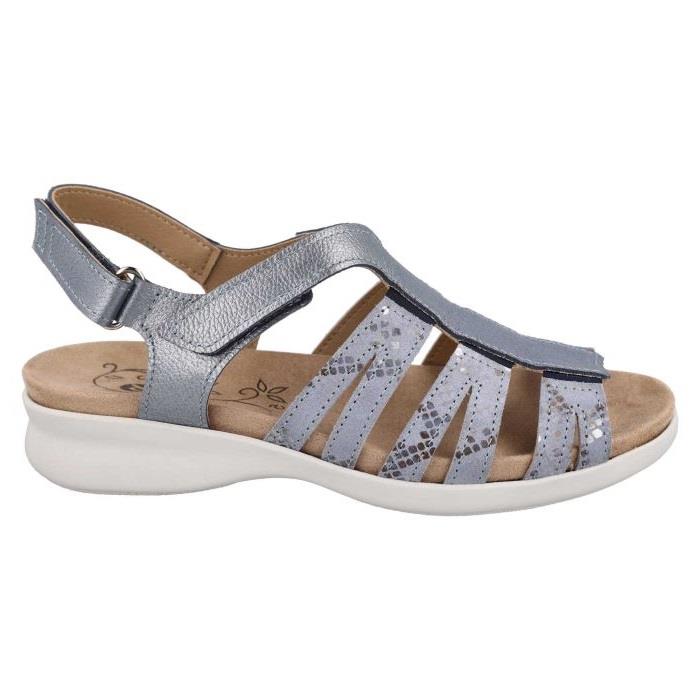 Women's Wide Fit DB Treasure Sandals in Sky Blue Leather - Image 1