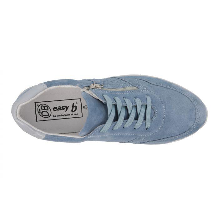 Women's Wide Fit DB Arabia Trainers in Sky Blue Suede - Image 1