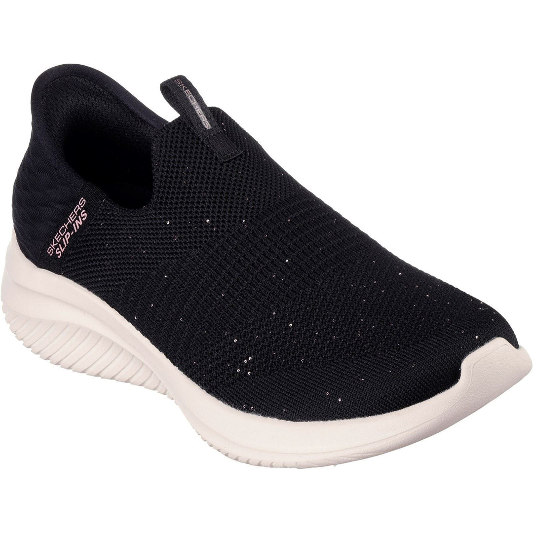 Women's Wide Fit Skechers 149594 Slip-ins Ultra Flex 3.0 Trainers -  Black/Rose Gold in Black/Rose Gold - Image 3