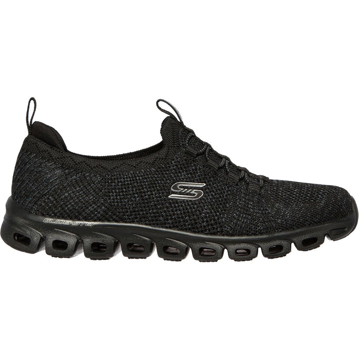 Women's Wide Fit Skechers 104198 Glide Step Grand Flash Trainers - Black in Black - Image 1
