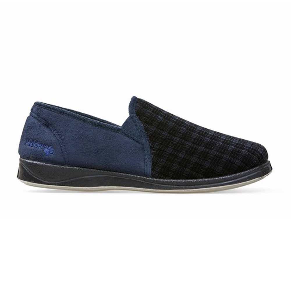 Mens Wide Fit Padders Albert Slip On Slippers in Navy - Image 12