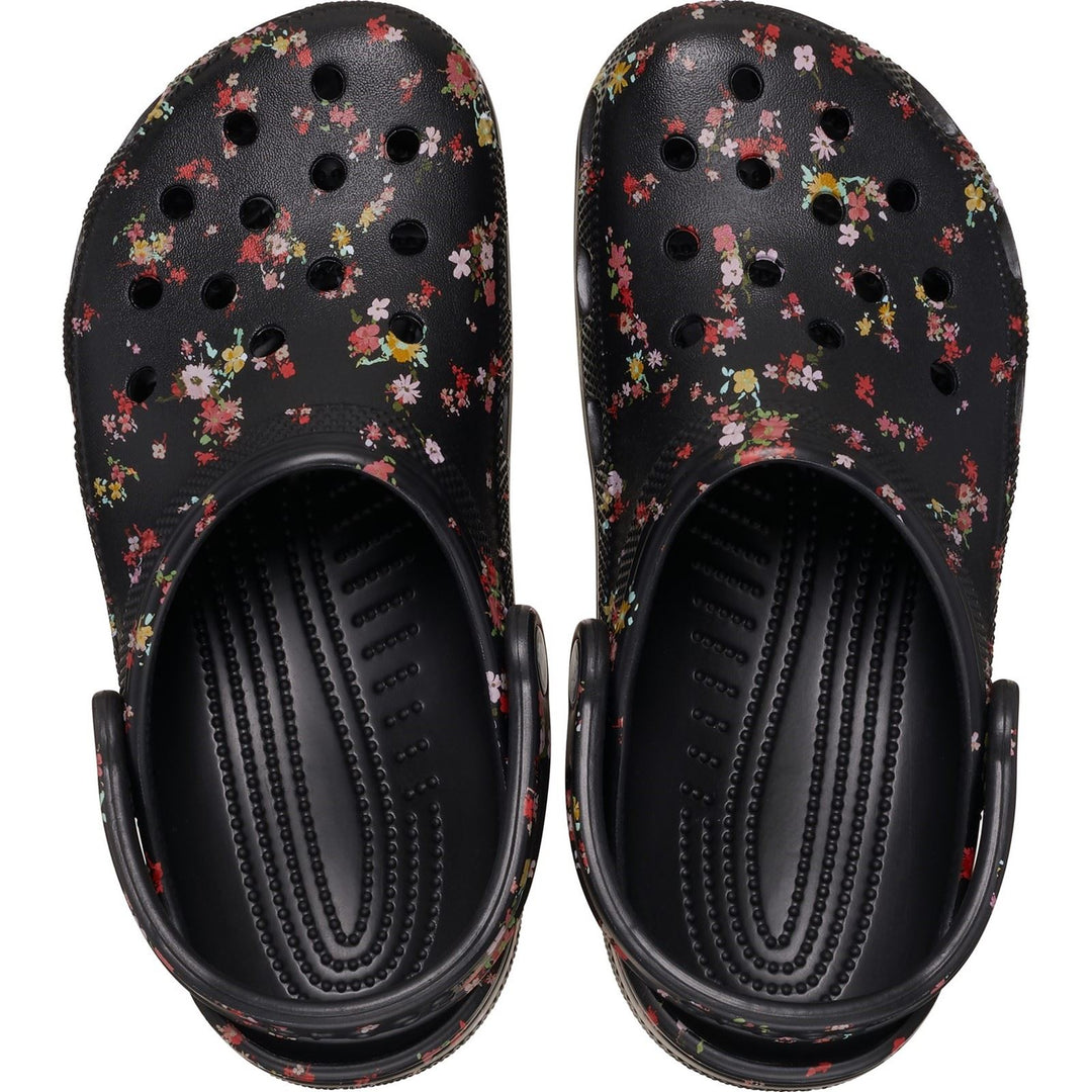 Women's Crocs 210397 Classic Graphic Clog Sandals in Black - Image 5