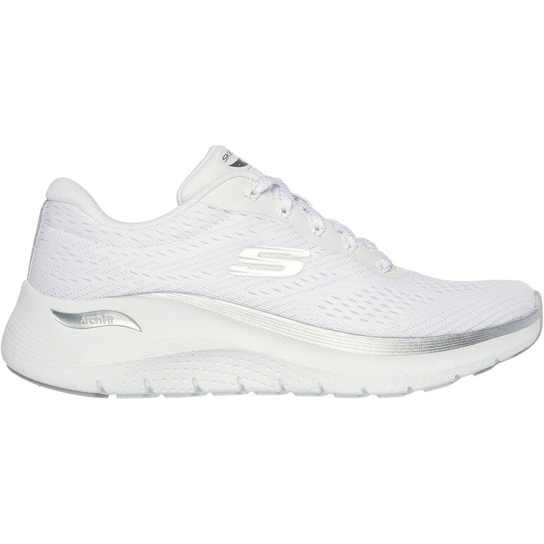 Women's Wide Fit Skechers Arch Fit 150067 2.0 Glow The Distance Trainers in Black/Rose Gold - Image 8