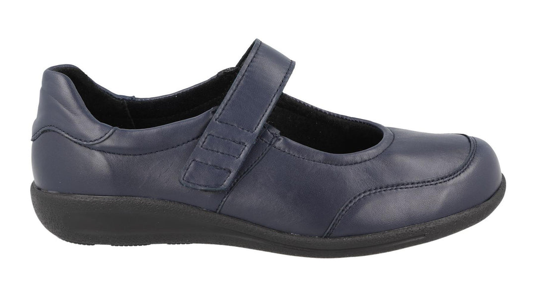 Women's Wide Fit DB Redpoll Shoes in Black Stretch Leather - Image 7