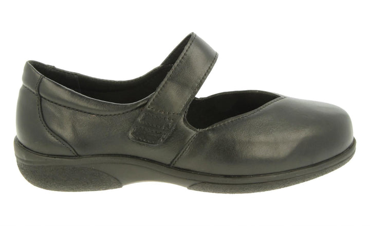 Womens Wide Fit DB Gull Shoes in Black - Image 1
