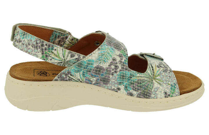 Womens Wide Fit DB Scarlett Sandals in Aqua Blue Leather - Image 1