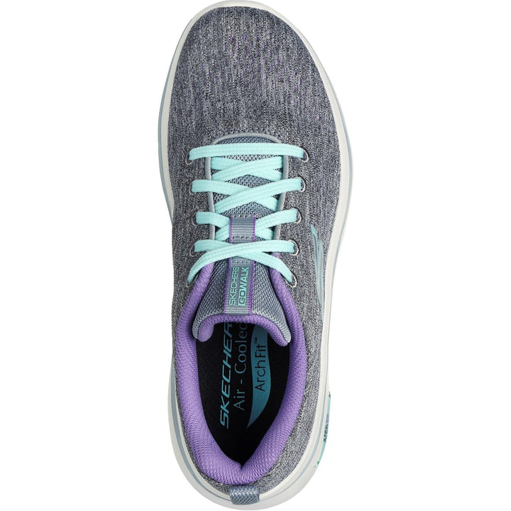 Women's Wide Fit Skechers 125311 Go Walk Arch Fit 2.0 Vivid Trainers in Grey/Lavender - Image 1