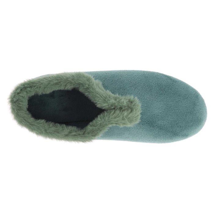 Women's Wide Fit DB Faye Slip on Slippers in Red Velour - Image 1