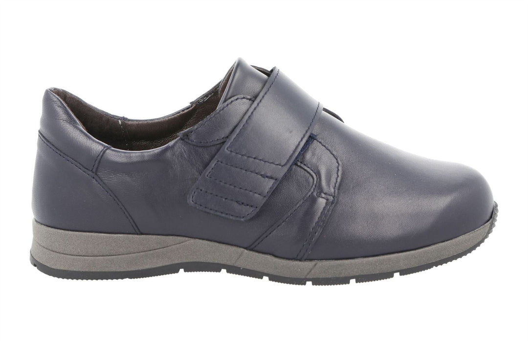 Women's Wide Fit DB Rail Shoes in Black Stretch Leather - Image 7