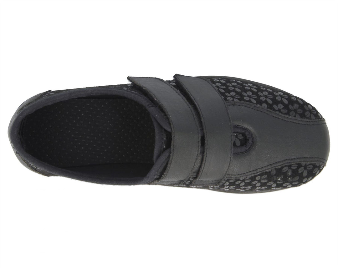 Womens Wide Fit DB Azalea Shoes in Black Stretch - Image 8