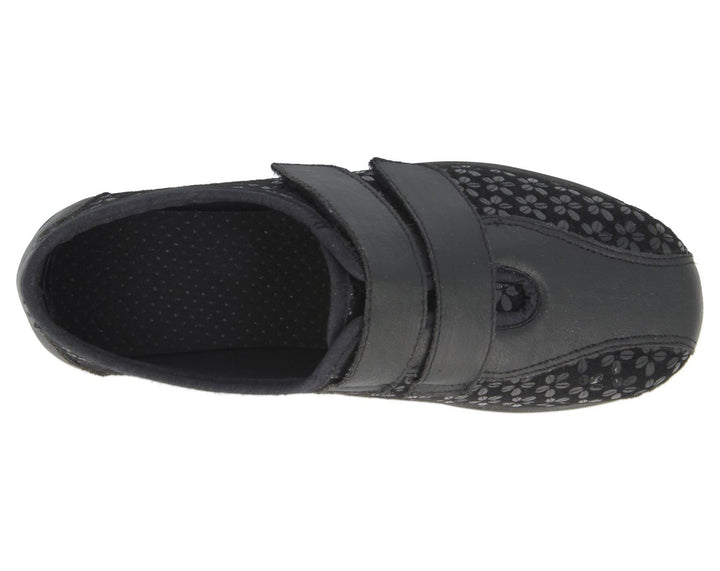 Womens Wide Fit DB Azalea Shoes in Black Stretch - Image 1