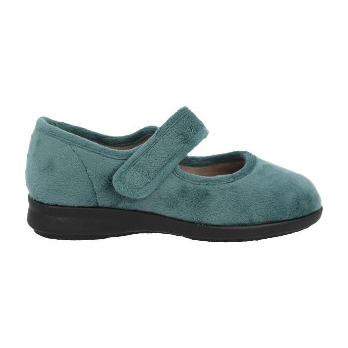 Women's Wide Fit DB Trilby Slippers in Sky Blue Velour - Image 1