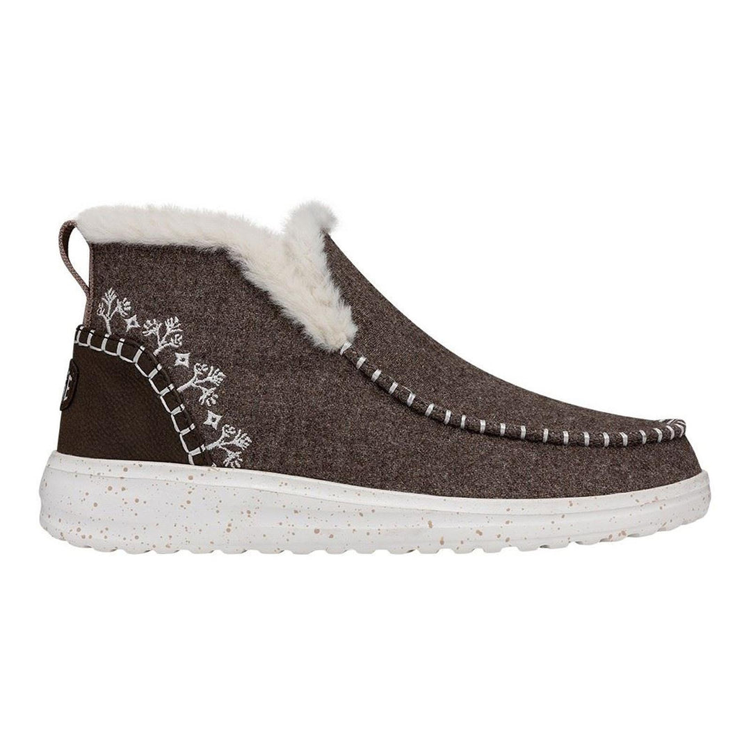 Women's Heydude 40208 Denny Wool Faux Shearling Ankle Boots - Walnut in Walnut - Image 2