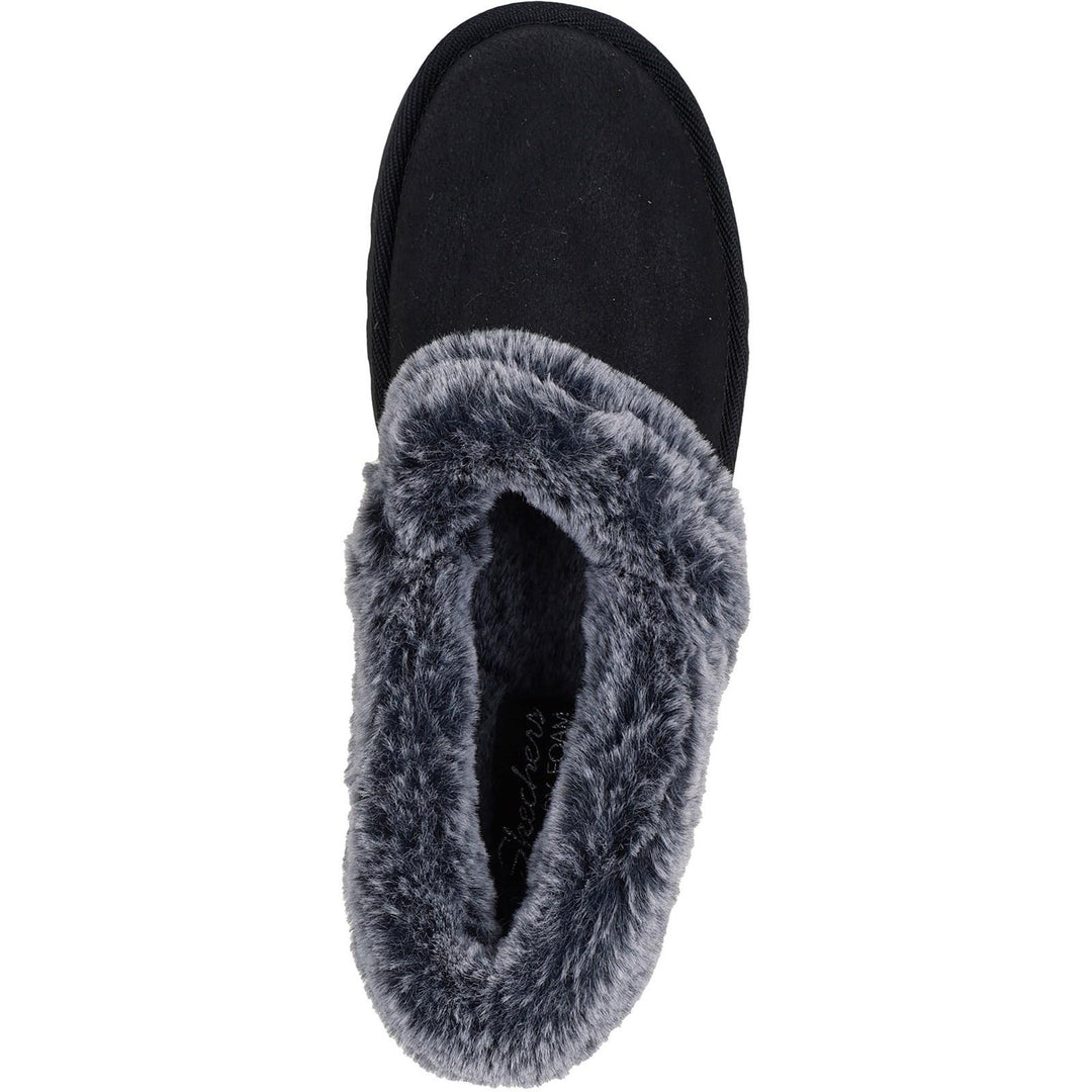 Women's Wide Fit Skechers 169027 Cozy Up Slippers in Black - Image 5