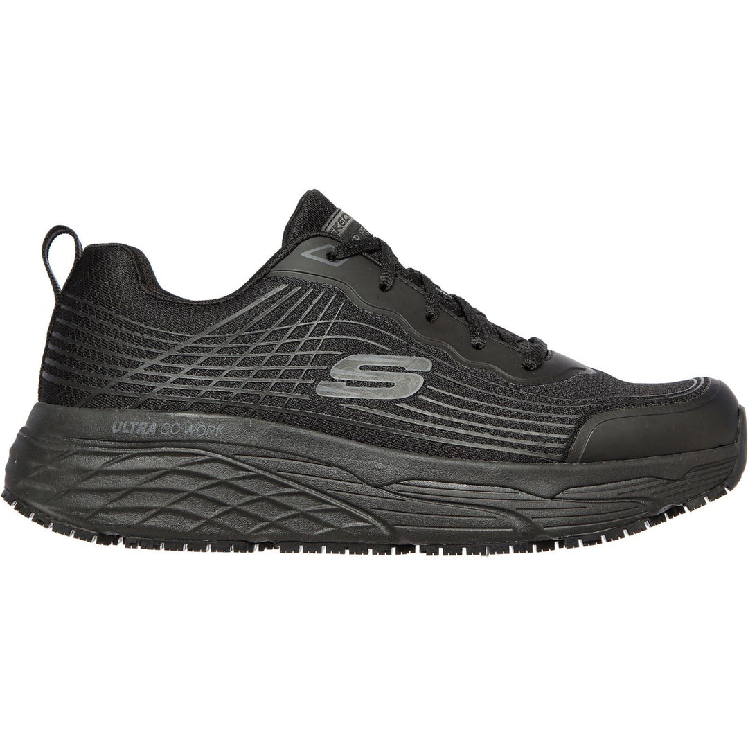 Men's Wide Fit Skechers 200021EC Relaxed Fit Max Cushioning Elite Trainers in Black - Image 2
