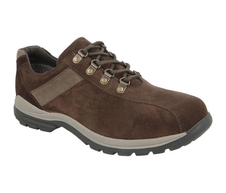 Womens Wide Fit DB Utah Waterproof Hiking Shoes in Brown suede - Image 1