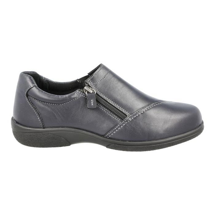Women's Wide Fit DB Haven Shoes in Black Leather - Image 1