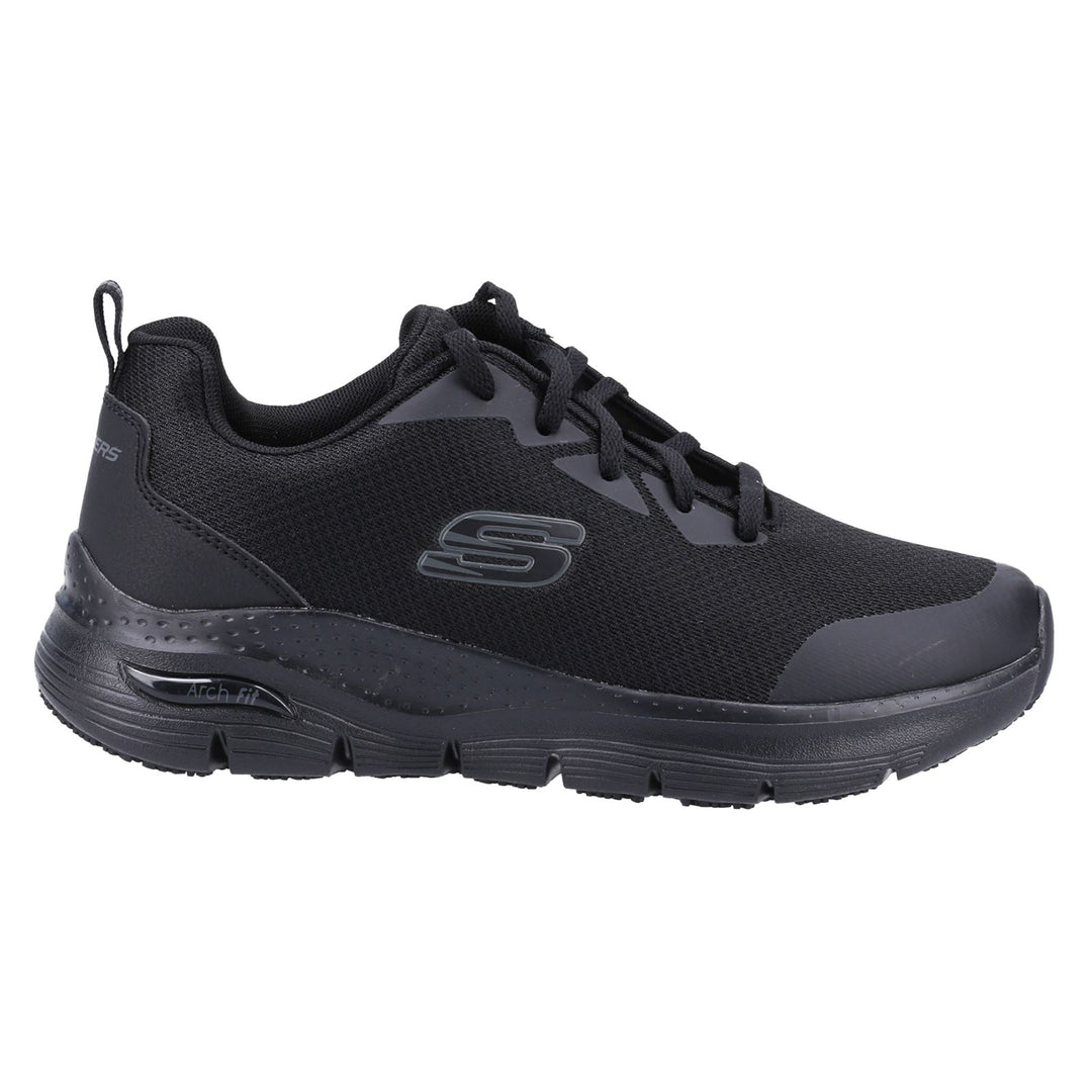 Women's Wide Fit Skechers 108019EC Arch Fit Sr Occupational Trainers in Black - Image 2