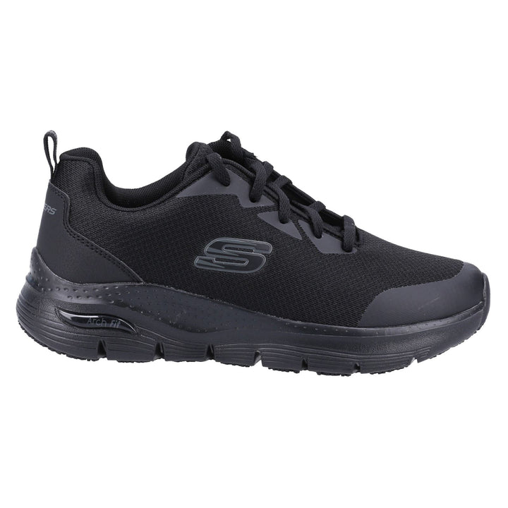 Women's Wide Fit Skechers 108019EC Arch Fit Sr Occupational Trainers in Black - Image 1
