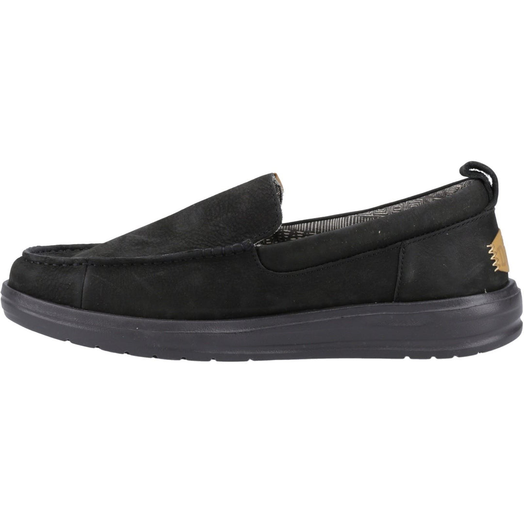 Men's Heydude 40173 Wally Grip Moc Craft Leather Shoes - Black in Black - Image 5