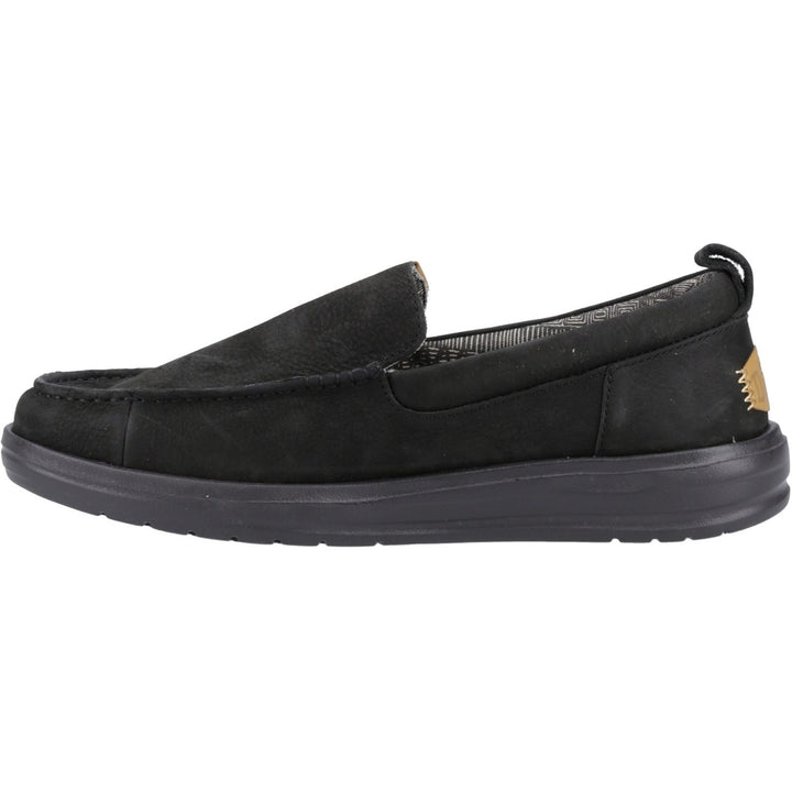 Men's Heydude 40173 Wally Grip Moc Craft Leather Shoes - Black in Black - Image 1