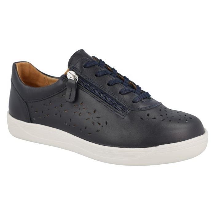 Women's Wide Fit DB Kaunas Shoes in Navy Leather - Image 3