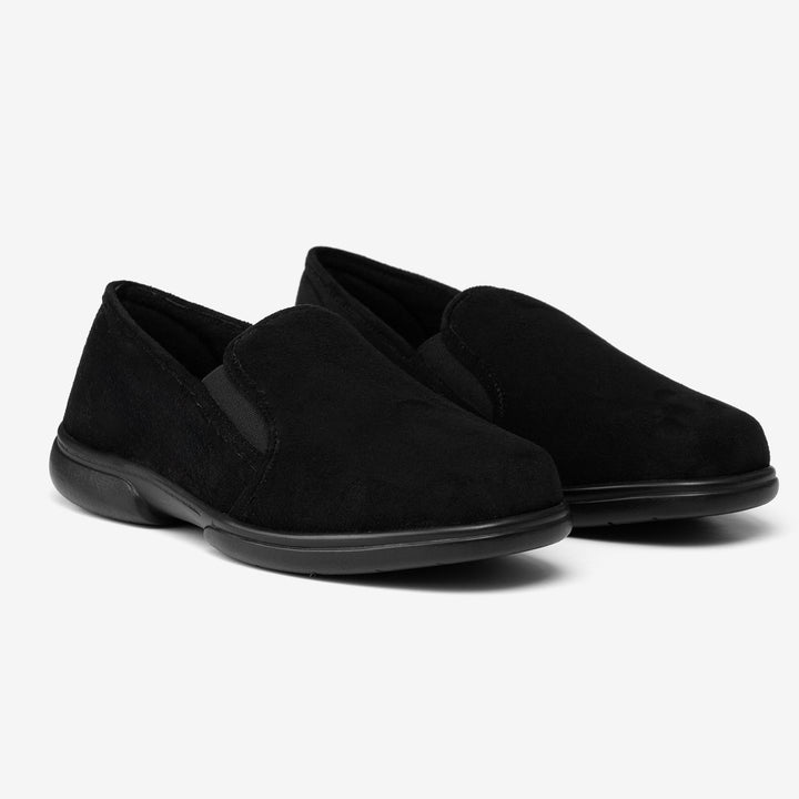 Mens Wide Fit Tredd Well Seth Slip On Slippers in Black - Image 1