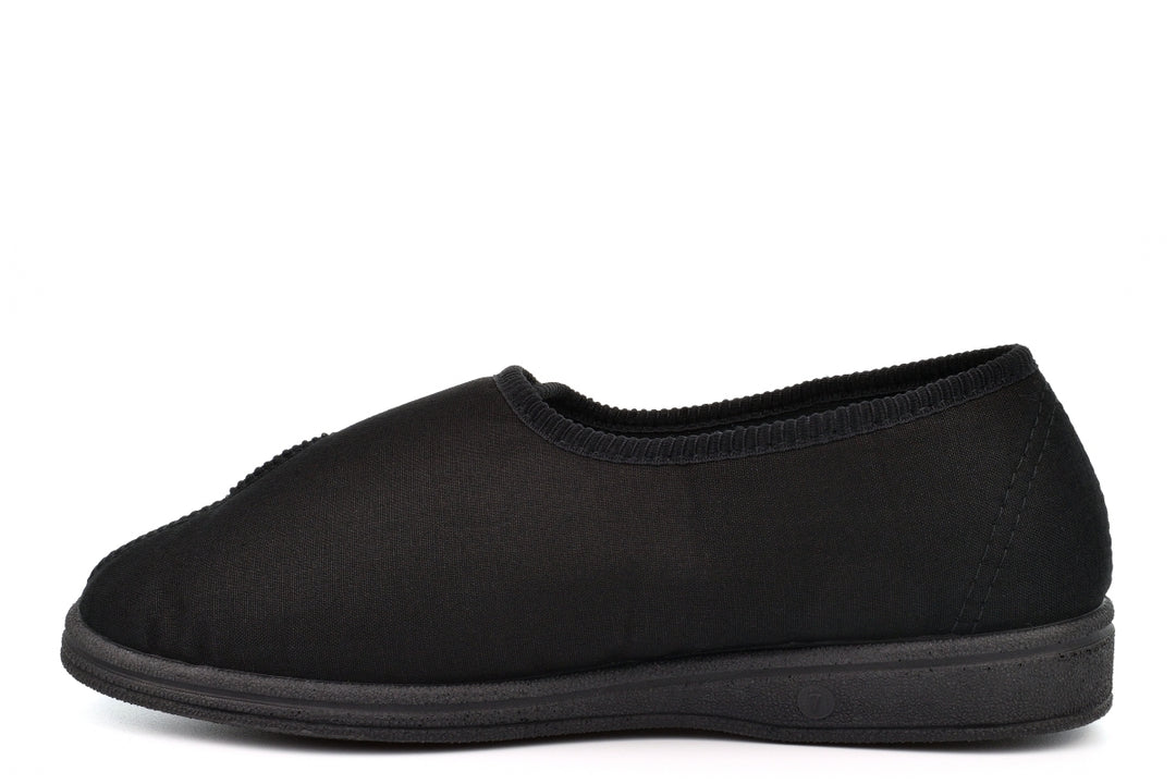 Mens Wide Fit Comfylux Bill Slippers in Black - Image 5