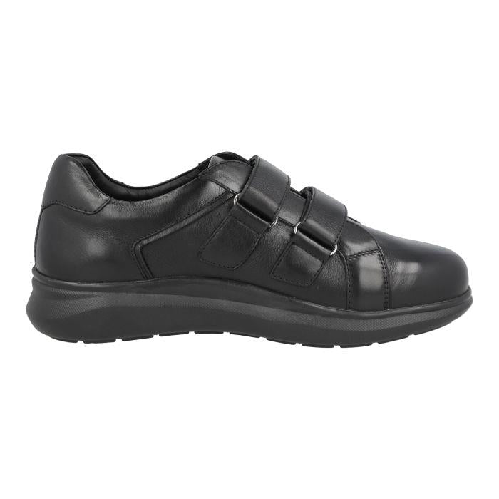 Men's Wide Fit DB Hugo Shoes in Black Leather - Image 1