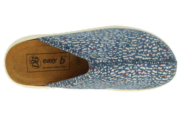 Womens Wide Fit DB Saffron Mules in White Textile - Image 1