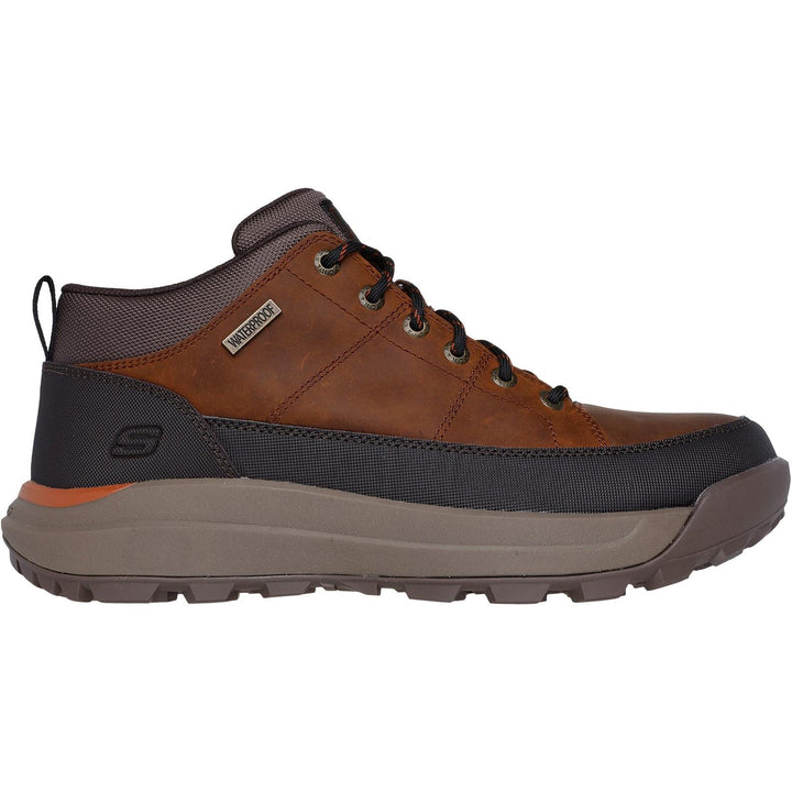 Men's Wide Fit Skechers 210900W Cambert Bruin Boots in Dark Brown - Image 1