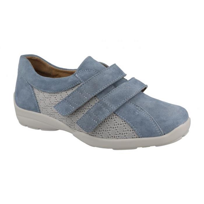 Women's Wide Fit DB Hummingbird Shoes in Blue Suede - Image 1