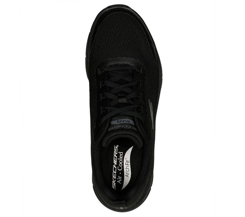 Men's Wide Fit Skechers Relaxed Fit 232502 Arch Fit D'Lux Summer Trainers in Black - Image 4