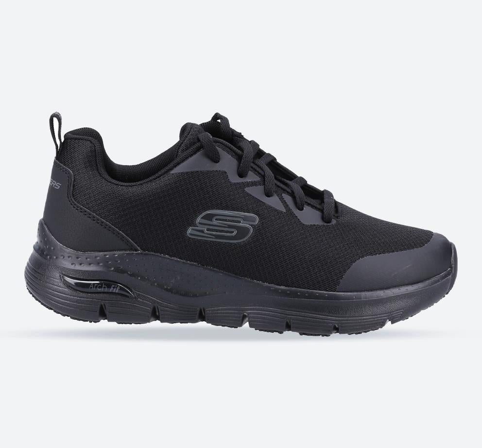 Women's Wide Fit Skechers 108019EC Arch Fit Sr Occupational Trainers in Black - Image 1